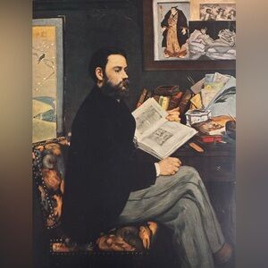 PORTRAIT OF EMILE ZOLA, 1868 Édouard Manet Fine Art Print Antique Vintage 1950’s